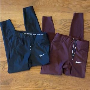 Two pairs of 7/8 Nike leggings